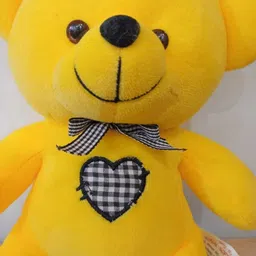 sonal soft toys Cute Yellow Teddy Soft Toy for Kids – Plush Stuffed Animal - 27 cm image 5