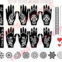 mehendiaura Mehandi AURA Stencil For Female hands bridal, Mehendi Design Sticker Stencil MEHENDI AURA F24 Herbal, Natural Stencil-picture-19