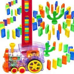 nshoe Block construction domino train electric train with colorful design-picture-23