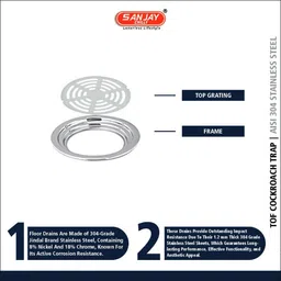 sanjay chilly Floor Stainless Steel Push Down Strainer image 3