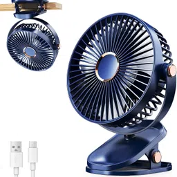 KAMALY USB Powered Table Fan Compact, Rechargeable Adjustable Personal Fan High Speed Rechargeable Table Fan with LED Light, For Home, Kitchen, Office USB Fan-image-55