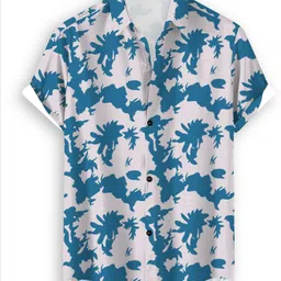 cheapshirts Men Night Suit Set Light Blue, White Printed image 4