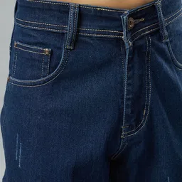 hoc Men Straight Fit Mid Rise Dark Blue Jeans image 4