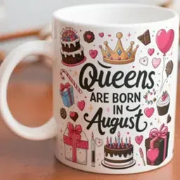 manorath Queen Are Born In August code 2 Happy Birthday mug Sip,Celebrate,Repeat Ceramic Coffee Mug image 1