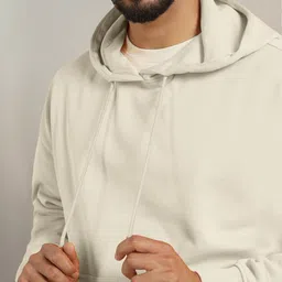 nobero Men Full Sleeve Solid Hooded Sweatshirt image 4