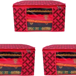 VYORA Premium Soiled Garment Bag Saree Cover Cloth Storage Organizer Combo Pack of 3 Poly-canvas Laundry Bag-image-7