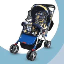 pawkykids PRAM FOR KIDS STROLLER FOR KIDS BABY PRAM BABY Twin Strollers & Prams BLUE-PA07 Twin Strollers & Prams-picture-25