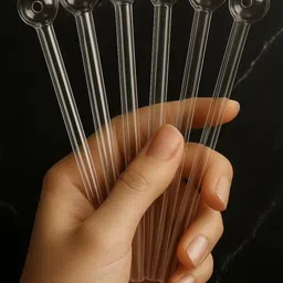 wishingbell natural Glass Oil Burner Pipe 6 inch Transparent Borosilicate Glass Inside Fitting Hookah Mouth Tip-picture-24