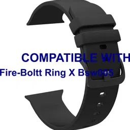 ACM WSM24L40BK1692 Sliding 44mm 49mm Watch Strap Silicone Color Hook for Fire-Boltt Ring X Bsw005 Smartwatch Black Smart Watch Strap-image-4