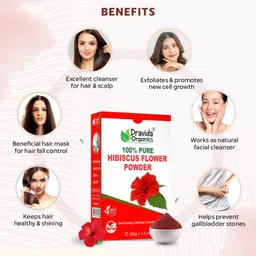 dravida organics 100% Pure Hibiscus Powder (Pack of 2) image 2