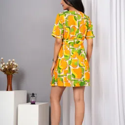 iqraar Women A-line Yellow Mini/Short Dress image 2