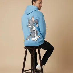 clothy Men Full Sleeve Solid Hooded Sweatshirt image 3