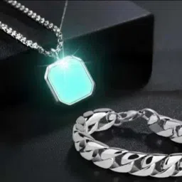 najrota Redium square and plane bracelet Stainless Steel Box Chain Pendant Sterling Silver Alloy, Alloy Pendant Set image 1