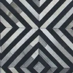 dazzhome Grey & Black Hair On Leather Chevron Hand Woven 5ftX7ft Carpet image 4