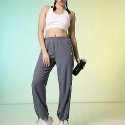 hrx by hrithik roshan Women Solid Blue Track Pants image 4