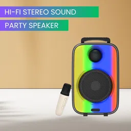SYARA Raibow (BLUETOOTH TROLLEY SPEAKER) Dynamic Thunder Sound With Karaoke MicU57 35 W Bluetooth Party Speaker-image-0