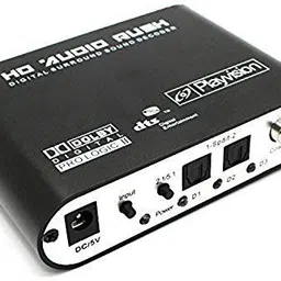 microware Digital Sound Decoder Converter - 5.1 Audio Rush Digital Sound Decoder Converter - Optical SPDIF/Coaxial Dolby AC3 DTS Stereo(R/L) to 5.1CH Analog Audio (6RCA Output) Black Media Streaming Device image 2