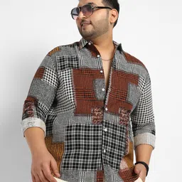 instafab plus Men Regular Fit Printed Spread Collar Casual Shirt-picture-10