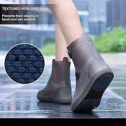 takositio Waterproof Rain Shoe Covers Silicone BLACK Boots Shoe Cover image 2