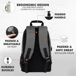 markway AntiTheft Backpack Bag with 15.6 Inch Laptop Compartment & USB Charging Port BAG Waterproof School Bag image 5