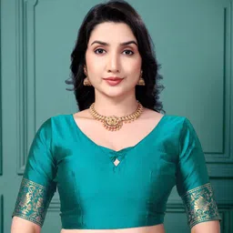 jay khodiyar embroidery Woven, Floral Print, Geometric Print Bollywood Jacquard Saree image 5