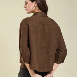 j turritopsis Women Regular Fit Solid Casual Shirt image 2