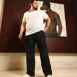 instafab plus Men Straight Fit Mid Rise Black Jeans image 4