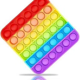 Push Pop it Bubble Fidget Toy, Stress Relief and Anti-Anxiety Tools Sensory Toy for Autism to Relieve Stress for Kids and Adult Rainbow Square o4-image-34