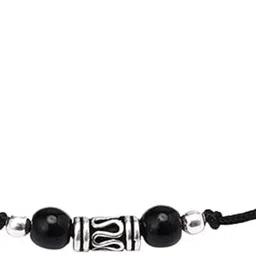 Dhruvs Collection Exclusive 925 Pure Silver Nazariya Anklet | Black Thread | Adjustable | Single White Gold Anklet image 2