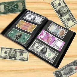asv Currency Note Collection Album with Leather Cover For Keeping 90 Pockets-BLACK-BEST FOR COLLECTION image 4