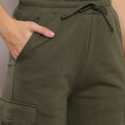 q-rious Women Solid Olive Track Pants image 5