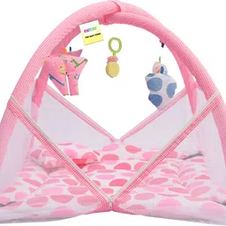 kwitchy New Born Baby Mosquito Net Bed with Cushioned Pillow Standard Crib image 2