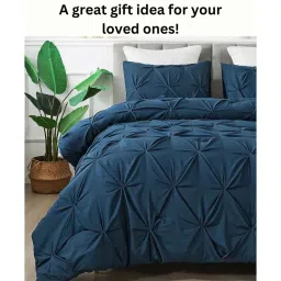 the white moss Marquis Pleat Pinch luxurious AC King Comforter with 2 Pillow Cover image 4