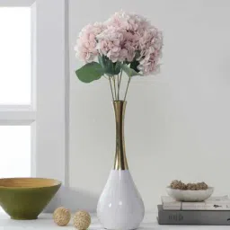 casacraft from pepperfry Lifelike Pink Hydrangea Flower Bunch For Every Space (Pink)-picture-33
