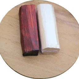 feelorna Handmade Sandalwood Pata Board/Chandan Pata (6-inches, Brown) with Chandan Stick(Red & White Sandalwood Stick) (2), Best Item for Worship and Bring Good Luck from god (Pata with 2 Sandalwood Stick) Rolling Pin & Board-picture-26