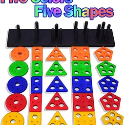 bhvmey Creative Buildings Geometric Shape Blocks Games for Age 3+ Boys image 3
