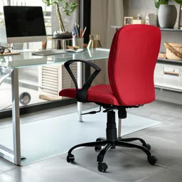 seventh heaven Titan Foam Back Office Chair Mid Back with Armrest: 3 year warranty Fabric Office Arm Chair image 1