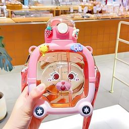 sscua Teddy Water Bottle For Girls Anti Leak Bottle For Kids For Cartoon Printed-picture-5