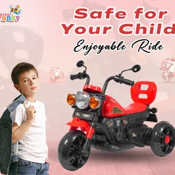 little funky Battery Operated Foot Accelerator Electric Ride on Bike with Music Footrest & Led Headlight Tricycle image 5