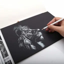 artistery Compressed Charcoal White Charcoal Pencil Medium Set, 6 Compressed Charcoal Arts Shading Set Stick image 2