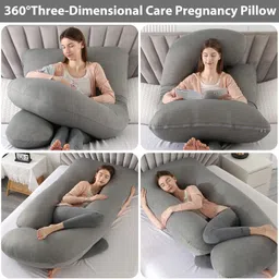 mojo Microfibre Pregnancy Pillow Pack of 1 Solid J SHAPE image 5