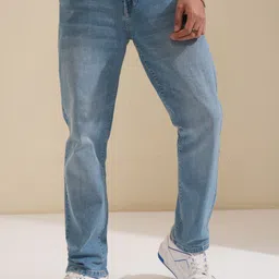 highlander Men Straight Fit Mid Rise Blue Jeans image 1