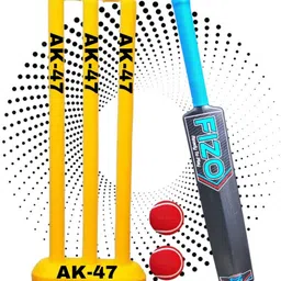 fizo Heavy PVC Cricket Kit For 5-7 Years Kids 1 Bat Size-3, 1Set Wicket, 2 Ball Cricket Kit image 1