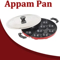 prime avtar Non Stick 12 Cavity Aluminium Appam Patra Appam Pan/Ponganal Pan Paniarakkal with Lid 1 L capacity 4 cm diameter image 4