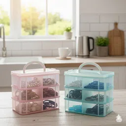 Plastic 6-layer Detachable Grid Container for Earrings & Rings. Storage Basket-image-29