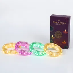 talyon 48 LEDs 15 m Yellow, Green, Pink Steady Bulb Rice Lights-picture-31