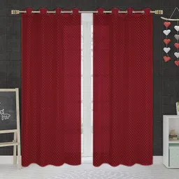 fabrilia 152 cm (5 ft) Window Net Semi Transparent Curtain (Pack Of 2) image 2