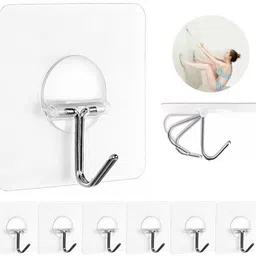 e-ecl Self Adhesive Strong Sticky Wall Hooks for Hanging Kitchen, Bathroom Accessories Hook 8 image 1