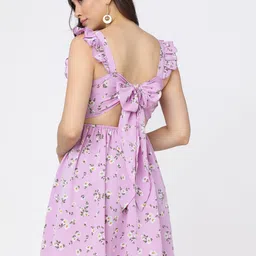 tokyo talkies Women Skater Purple Above Knee/Mid Thigh Length Dress image 3