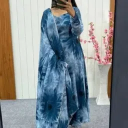 vanray fashion Printed Georgette Stitched Anarkali Gown-picture-12